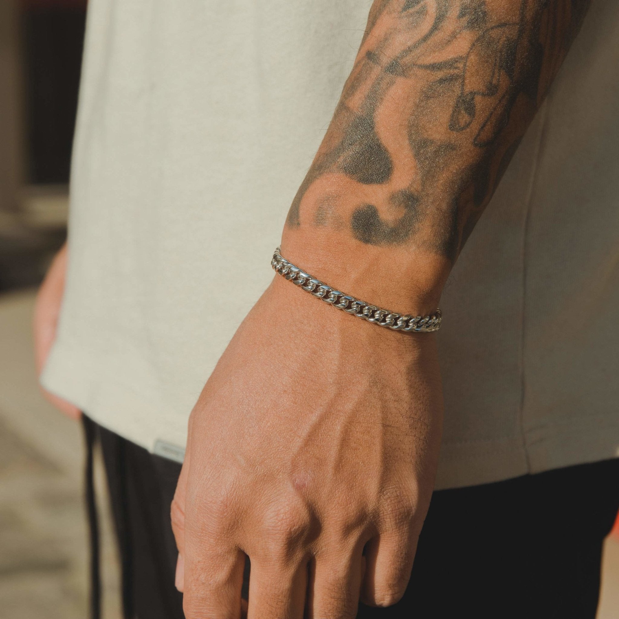 5mm Miami Cuban Link Bracelet - White Gold - Cernucci
